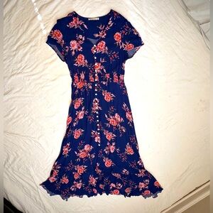 Blue floral maxi dress
